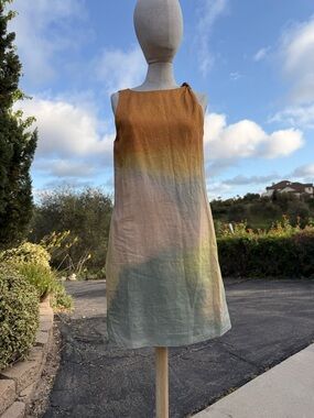 Magaschoni Mustard Linen-Blend Top with Branded Trim